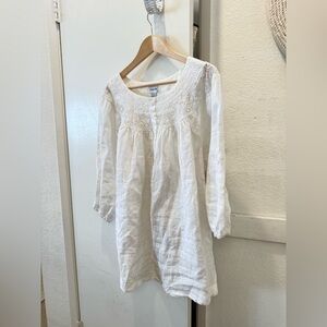 Chicos 100% linen tunic top white size large (2)